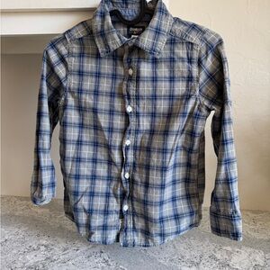OshKosh B'gosh Blue & Gray Plaid Button-Down Shirt